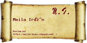 Meila Irén névjegykártya